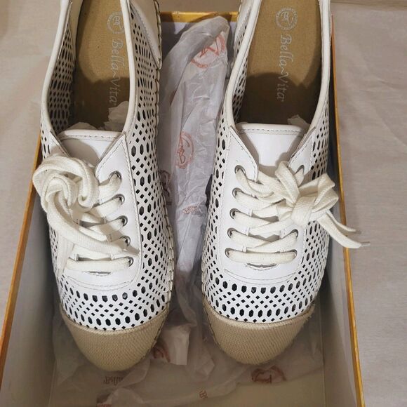 Bella Vita Clementine Leather Slip-on Lace-up oxford flats 12 Narrow New - Picture 10 of 15